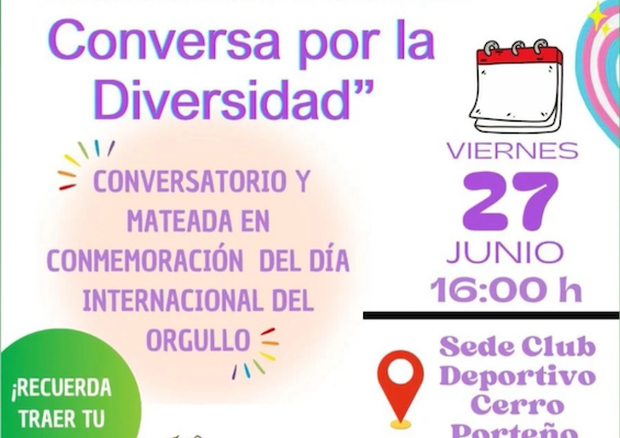 «Mateada Arcoíris: Conversa por la Diversidad» Celebrará el Día Internacional del Orgullo